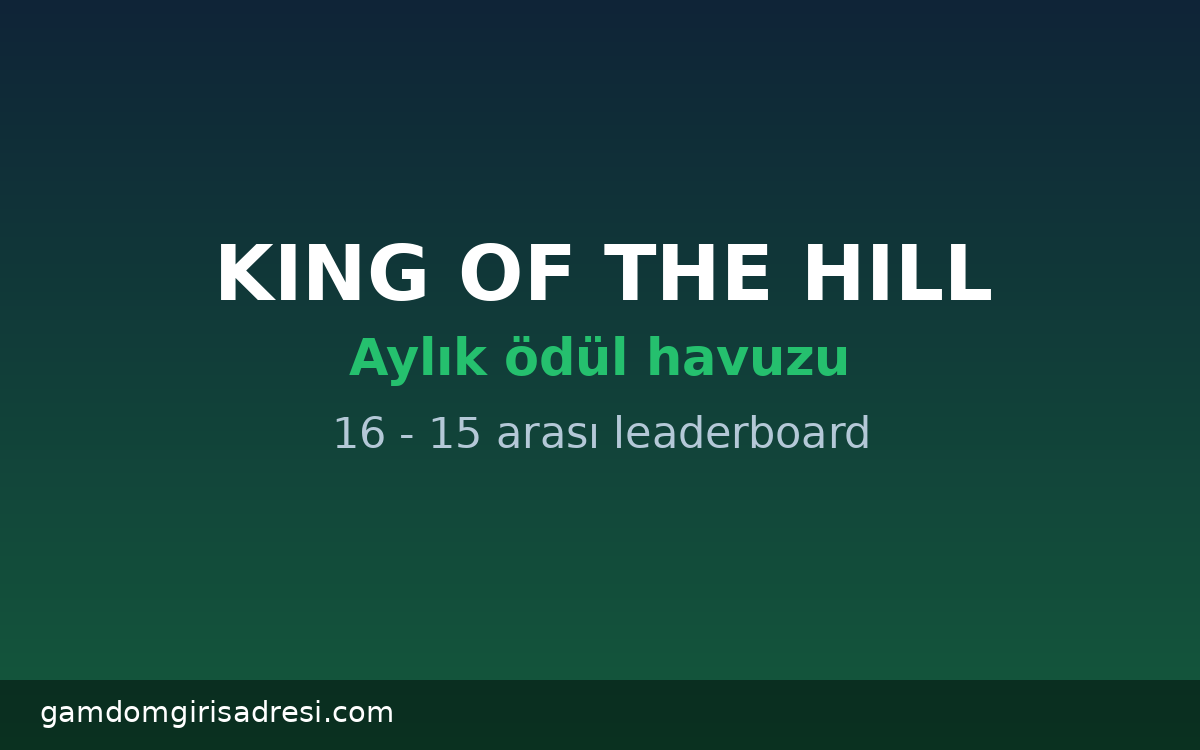 Gamdom Aylık Bonus 2026: KOTH ve Hızlı Rakeback Rehberi 1 gamdom aylık bonus King of the Hill ödül havuzu ve takvim
